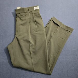 Ballin Men 36 (35X30) Relax Comfort-"eze" Green Cuffed Pleated Dress Pants